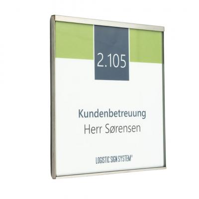 Tuerschild Vitrum G aus Glas und Edelstahl 150 150 mm